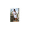 Robe blanche asymétrique avec dentelle Paola 